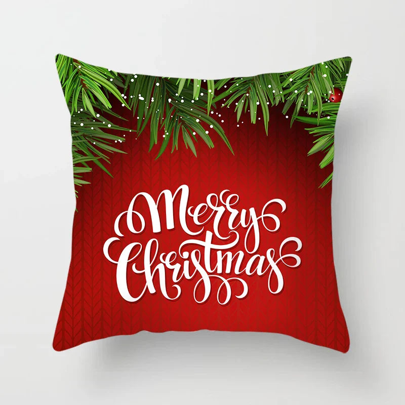 Axyaa Merry Christmas Green Pillowcase Sofa Decoration Cover