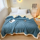 Axyaa Geometric Pattern Fleece Blanket: Soft & Cozy Throw for Sofa, Bed, Travel