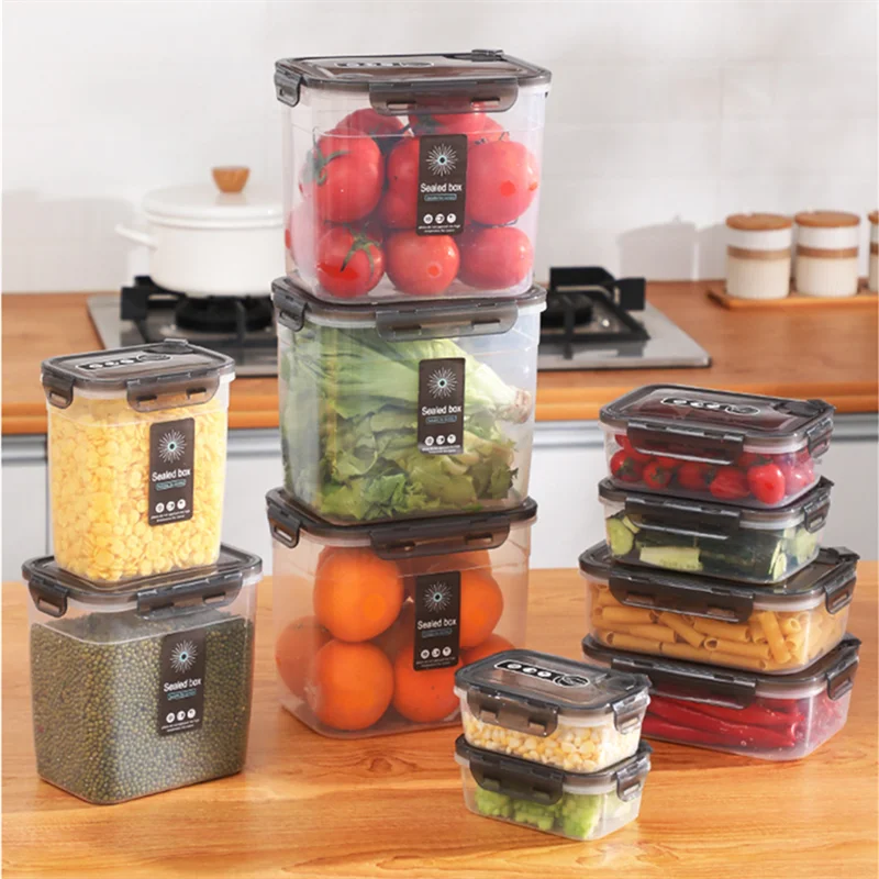 Axyaa Transparent Sealed Food Storage Container Organizer Box Jar