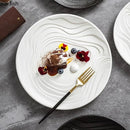 Axyaa Matte Ceramic Ripple Plate - Specialty Tableware for Snacks, Sushi, and Desserts