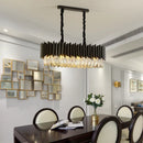 Axyaa Crystal LED Ceiling Chandeliers - Modern Black Gold Ceiling Lights