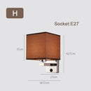 Axyaa Wood Iron LED Wall Lamp with Linen Lampshade for Bedroom and Aisle Lighting
