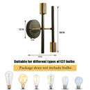 Axyaa Modern 2-Head Wall Sconce in Black & Gold for Bedroom, Living, Dining Room