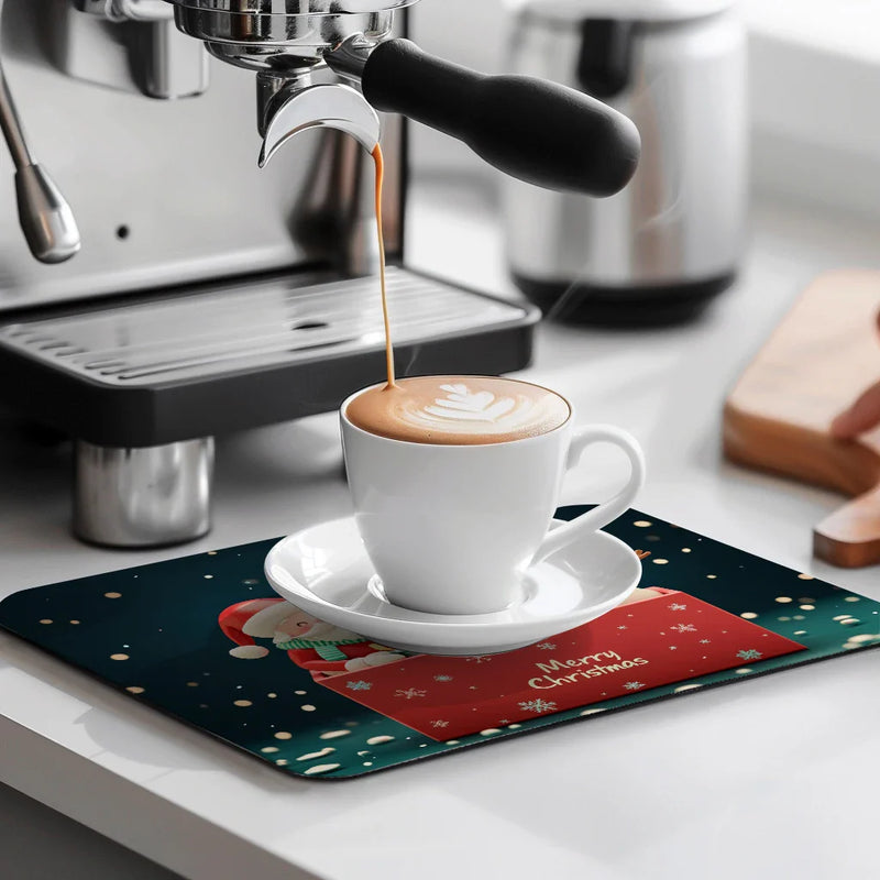 Axyaa Christmas Kitchen Drain Pads Tableware Mat Set