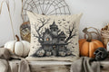 Axyaa Halloween Cats & Ghosts Pillow Cover for Fun Pattern Cushion