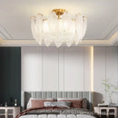 Axyaa Luxury Feather Crystal Chandelier - Cream Style Main Bedroom Lighting