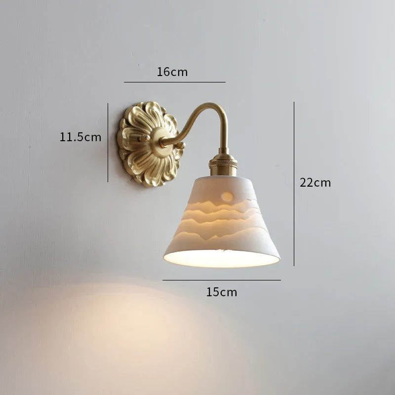 Axyaa Ceramic LED Wall Lights: Modern Japan Style Sconce for Home Decor