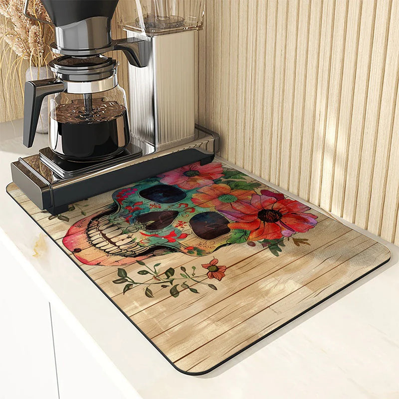 Axyaa Halloween Watercolor Branches Drying Mat