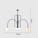 Axyaa Geometric Glass Chandelier Pendant Light for Living Dining Room
