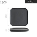 Axyaa Black Frosted Ceramic Steak Plates Set - Western Specialty Tableware