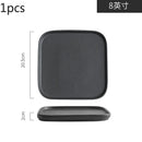 Axyaa Black Frosted Ceramic Steak Plates Set - Western Specialty Tableware