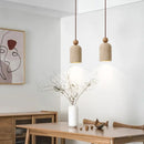 Axyaa Yellow Travertine LED Pendant Lamp Wood Stone Hanging Light