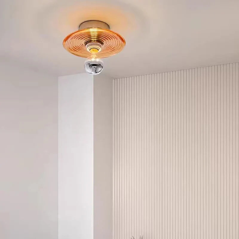 Axyaa Clear Blue Orange Glass Wall Sconce for Living Room