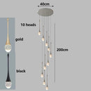 Axyaa Crystal Chandelier Stair Pendant Lamp Living Room Lighting