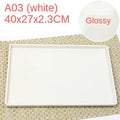 Axyaa Melamine European Rectangle Plate Set Glossy Wood Grain Finish