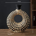 Axyaa Geometric Rattan Vase Straw Plaited Floral Arrangement Home Decor Accessories