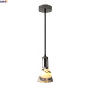 Axyaa LED Pendant Lamp E27 Bulb Bulgari Stone Iron Hanging Light Decoration