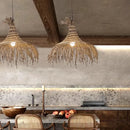 Axyaa Wabi Sabi Rattan Straw Hat Chandelier Pendant Lights