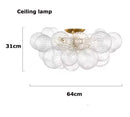 Axyaa Glass Bubble Chandelier: Modern Round Pendant Lamp for Living Room, Kitchen, Hotel.