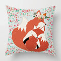 Axyaa Linen Fox Sofa Cushion Cover 50x50 Square Home Décor Pillowcase