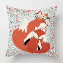 Axyaa Linen Fox Sofa Cushion Cover 50x50 Square Home Décor Pillowcase