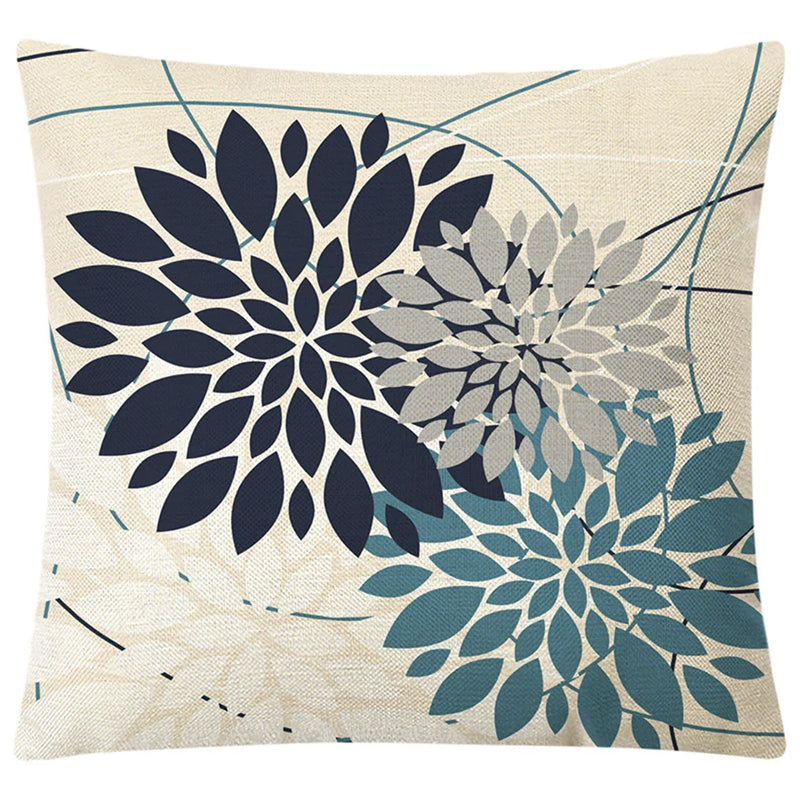 Axyaa Hydrangea Dandelion Cushion Cover: Home Car Sofa Decor Pillow Case
