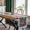 Jacquard Sunflower Tassel Table Runner for American Party Decor - Axya