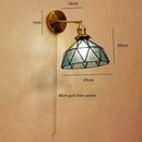 Axyaa Green Glass Copper LED Wall Lamp Sconce Pull Chain Modern Nordic Wandlamp