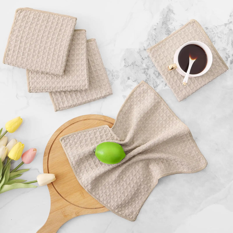 Axyaa Microfiber Waffle Kitchen Towels - Ultra Absorbent Cleaning Rags
