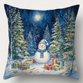 Axyaa Snowy Village & Christmas Tree Pillow Covers - Sofa Bedroom Car Cushion Cover