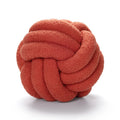 Axyaa Red Knot Pillow Ball: Handmade Soft Round Decorative Plush Cushion