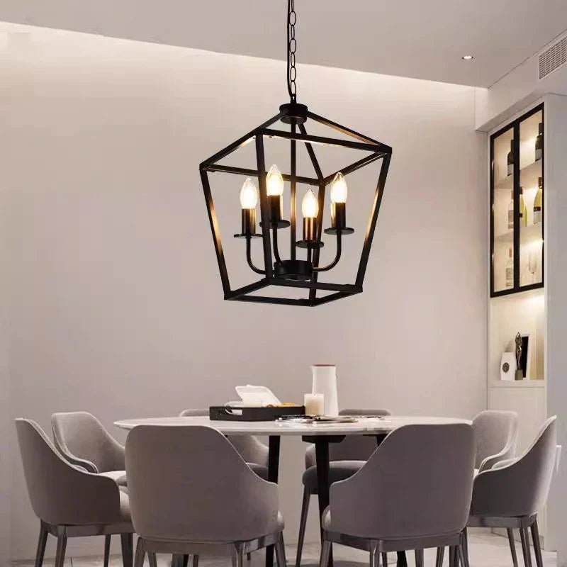 Axyaa Retro Birdcage Pendant Chandelier for Dining Room and Home Decor