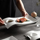 Axyaa Rectangular Ceramic Plate Set for Elegant Dining Experience