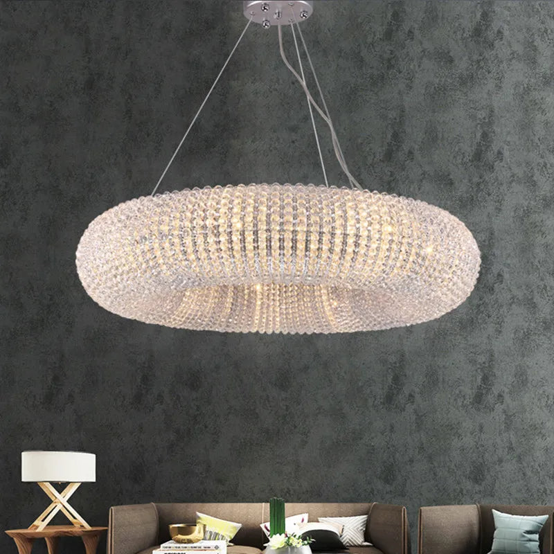 Axyaa Luxury Loft Chandelier: Modern Crystal Pendant Lights for Living Room.