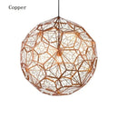 Axyaa Gold Copper Silver Etch Pendant Lights, Art Diamond Ball Hanging Lamps