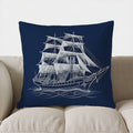 Axyaa Lighthouse & Nautical Waves Pillow Cover for Sofa, Bedroom, Car