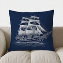 Axyaa Lighthouse & Nautical Waves Pillow Cover for Sofa, Bedroom, Car