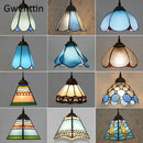 Axyaa Stained Glass Pendant Lights for Mediterranean Loft Decor