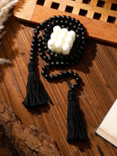 Wooden Beads Macrame Wall Hanging Decor by Axyaa - Rustic Room Boho Aesthetic