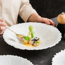 Axyaa Coral Lace Ceramic Deep Plate for Pasta, Salad & Steak