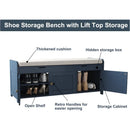 Axyaa Shoe Storage Bench with Cushioned Seat, Wooden Entryway Shoe Cabinet