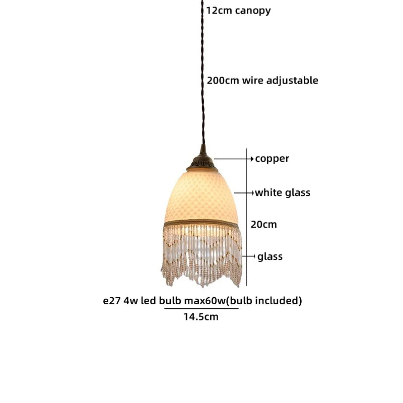 Axyaa White Glass LED Pendant Lights - Modern Nordic Decor Hanging Lamp