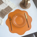 Axyaa Green Flower Placemats Set - Faux Leather Table Mats for Indoor & Outdoor Decor