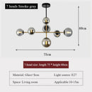 Axyaa Nordic Glass Chandelier LED Decorative Lighting for Living Room, Dining Room, and Bedroom