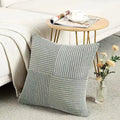 Axyaa Cream Yellow Corduroy Patchwork Pillow Covers in Soft Boho Style