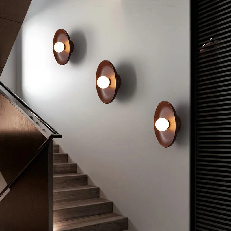 Axyaa Nordic Wood Wall Lamp LED Sconce, Modern Design for Bedroom & Corridor