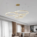 Axyaa Circular Copper Pendant Light | Modern Minimalist Living Room Dining Hall Fixture