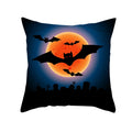 Axyaa Halloween Skull Cat Pumpkin Bat Castle Pillowcase 45x45cm