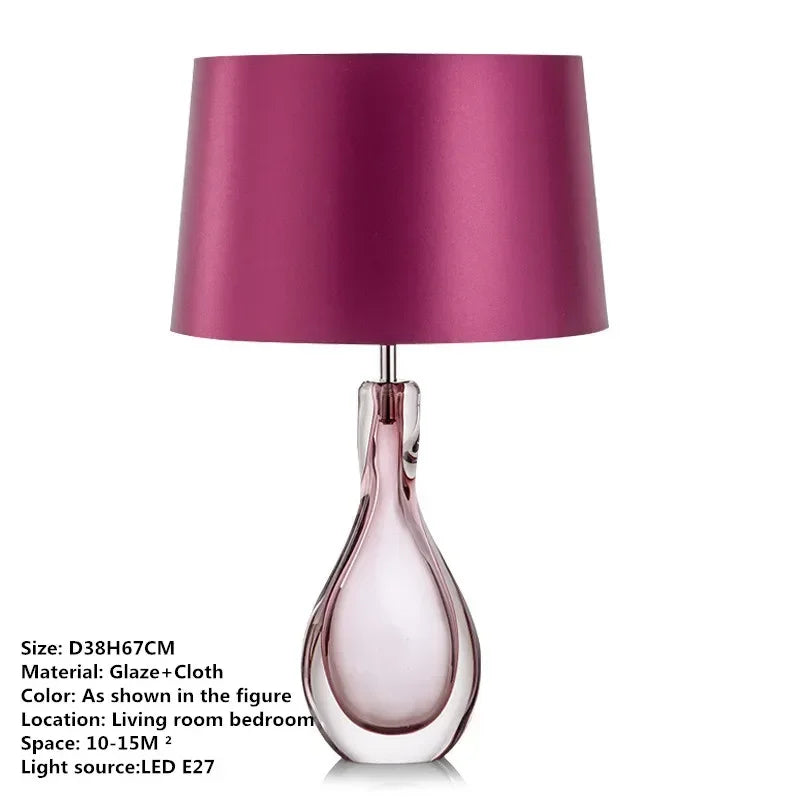 Axyaa Nordic Modern Glaze Table Lamp for Living Room, Bedroom, Hotel - LED Desk Light