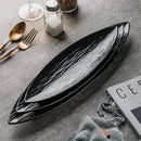 Axyaa Long Leaf Plate - Premium Ceramic Sushi Platter
